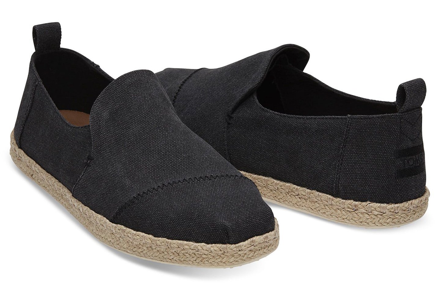 Toms Espadryle Męskie Czarne - Alpargata Rope - 82BORHPJU